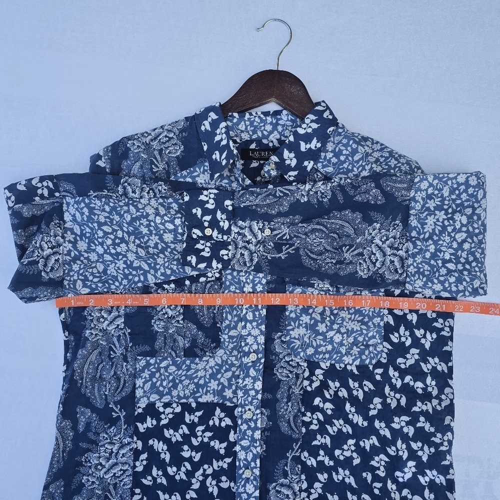 Ralf Lauren Classic Fit Patchwork Floral Voile Shirt - Picture 9 of 11